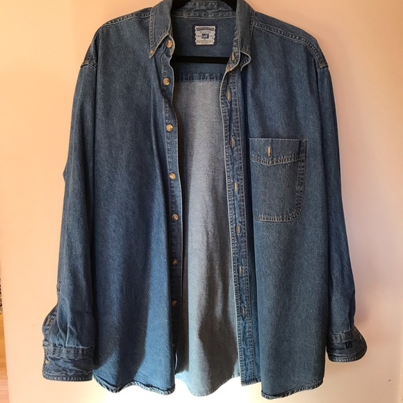 Lee Long Sleeve Button Down Denim Shirt Men's Size L /eaa523081